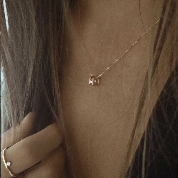 Collier Vanrycke Paris Charlie Or rose 2 anneaux diamant