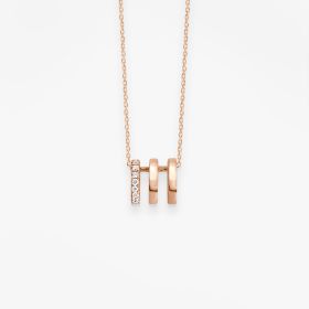 Collier Vanrycke Paris Charlie Or rose 3 anneaux diamants