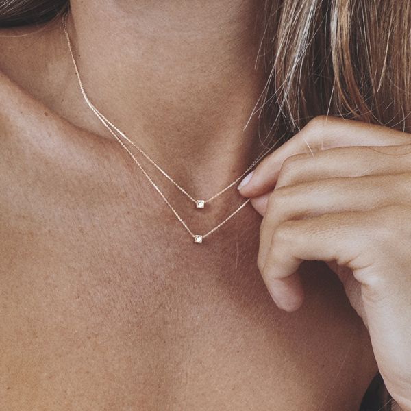 Collier Vanrycke Paris Cubix Or rose 18k diamants