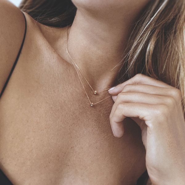 Collier Vanrycke Paris Cubix Or rose 18k diamants