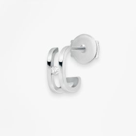 Mono Boucle Vanrycke Charlie Or blanc 18k diamant oreille droite