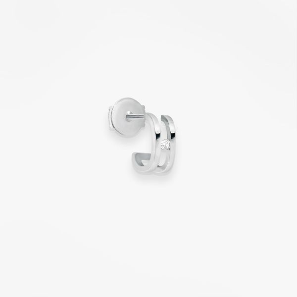 Mono Boucle Vanrycke Charlie Or blanc 18k diamant oreille gauche
