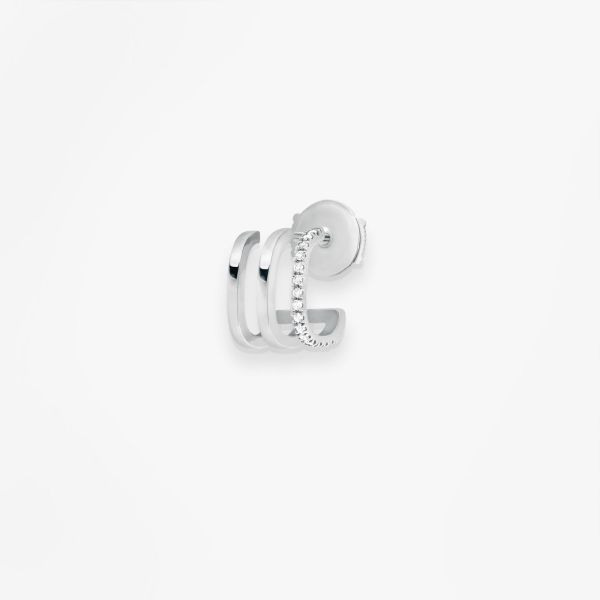 Mono Boucle Vanrycke Charlie Or blanc 18k diamants oreille droite