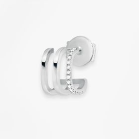 Mono Boucle Vanrycke Charlie Or blanc 18k diamants oreille droite