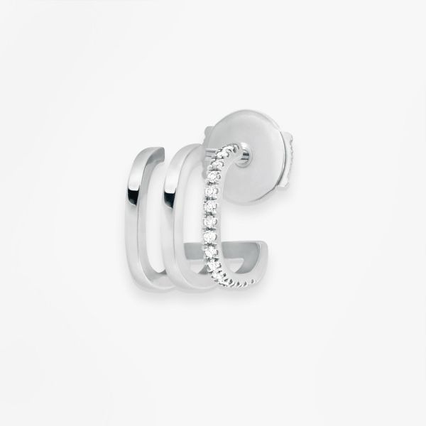 Mono Boucle Vanrycke Charlie Or blanc 18k diamants oreille droite