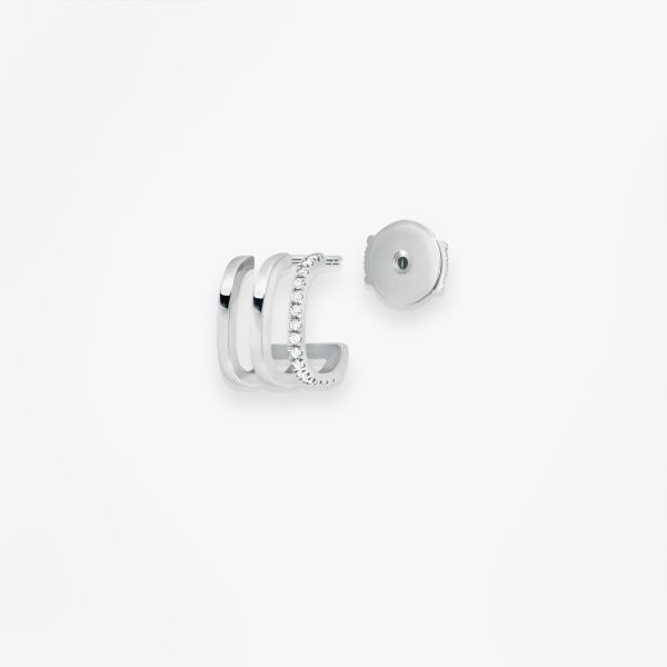 Mono Boucle Vanrycke Charlie Or blanc 18k diamants oreille droite