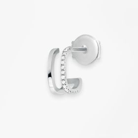 Mono Boucle Vanrycke Charlie Or blanc 18k diamants oreille droite