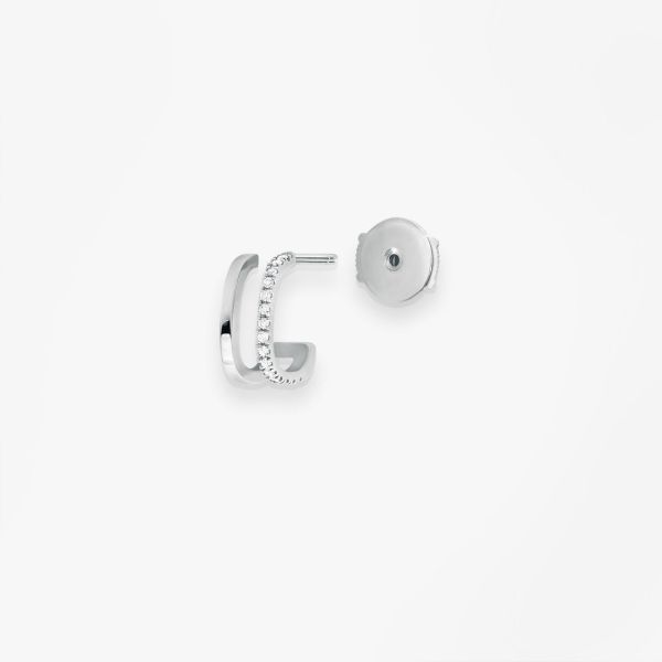 Mono Boucle Vanrycke Charlie Or blanc 18k diamants oreille droite