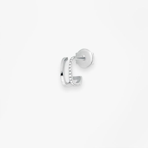 Mono Boucle Vanrycke Charlie Or blanc 18k diamants oreille droite