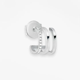 Mono Boucle Vanrycke Charlie Or blanc 18k diamants oreille gauche