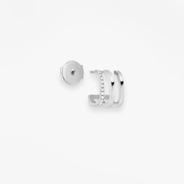 Mono Boucle Vanrycke Charlie Or blanc 18k diamants oreille gauche