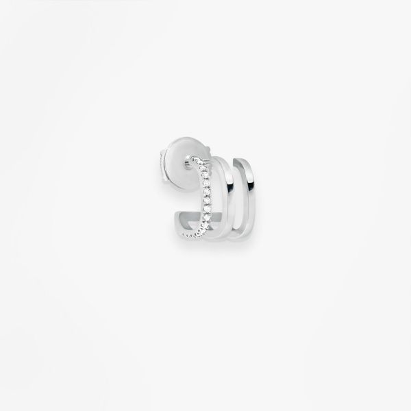 Mono Boucle Vanrycke Charlie Or blanc 18k diamants oreille gauche