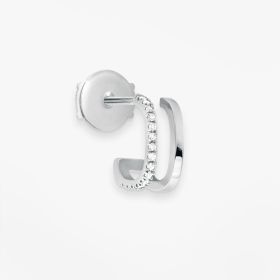 Mono Boucle Vanrycke Charlie Or blanc 18k diamants oreille gauche