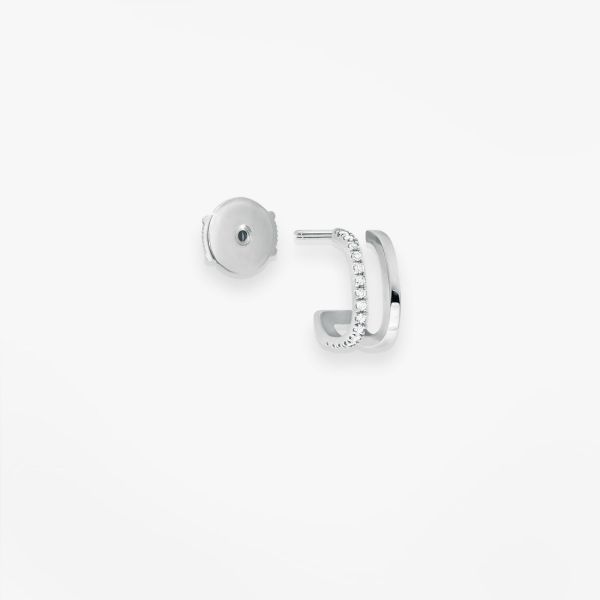 Mono Boucle Vanrycke Charlie Or blanc 18k diamants oreille gauche