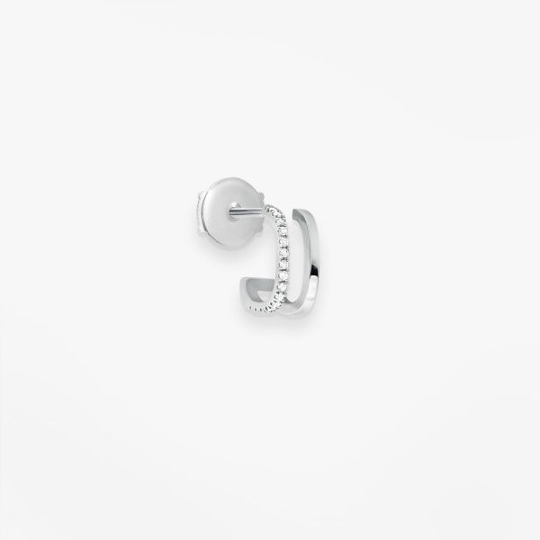 Mono Boucle Vanrycke Charlie Or blanc 18k diamants oreille gauche
