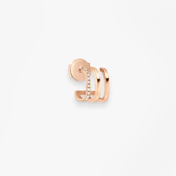 Mono Boucle Vanrycke Charlie Or rose 18k diamants oreille gauche