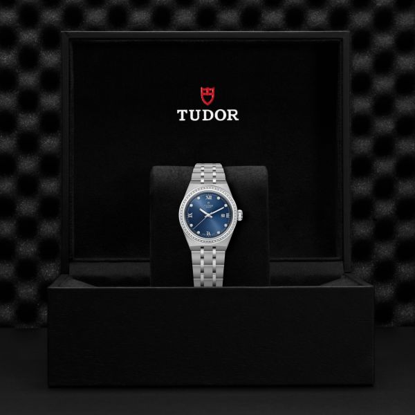 Montre Femme Tudor Royal 28mm Cadran Bleu Index Diamants
