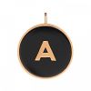 Pendentif Ginette NY Initiale "A" Or Rose Onyx