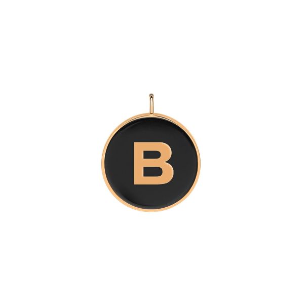 Pendentif Ginette NY Initiale "B" Or Rose Onyx