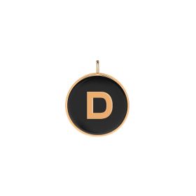 Pendentif Ginette NY Initiale "D" Or Rose Onyx