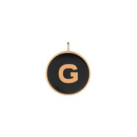 Pendentif Ginette NY Initiale "G" Ever Or Rose Onyx