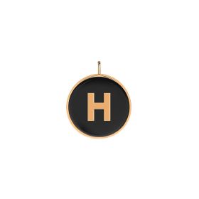 Pendentif Ginette NY Initiale "H" Ever Or Rose Onyx
