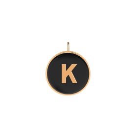 Pendentif Ginette NY Initiale "K" Ever Or Rose Onyx