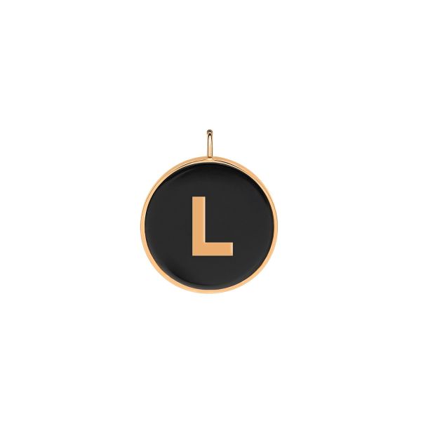 Pendentif Ginette NY Initiale "L" Ever Or Rose Onyx