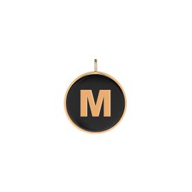 Pendentif Ginette NY Initiale "M" Ever Or Rose Onyx