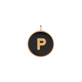 Pendentif Ginette NY Initiale "P" Ever Or Rose Onyx