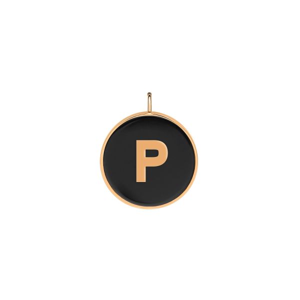 Pendentif Ginette NY Initiale "P" Ever Or Rose Onyx