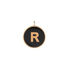Pendentif Ginette NY Initiale "R" Ever Or Rose Onyx