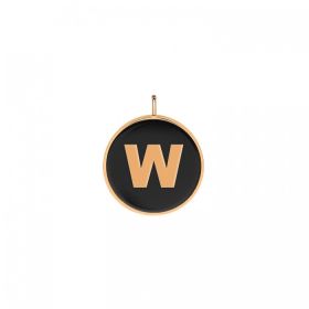 Pendentif Ginette NY Initiale "W" Ever Or Rose Onyx