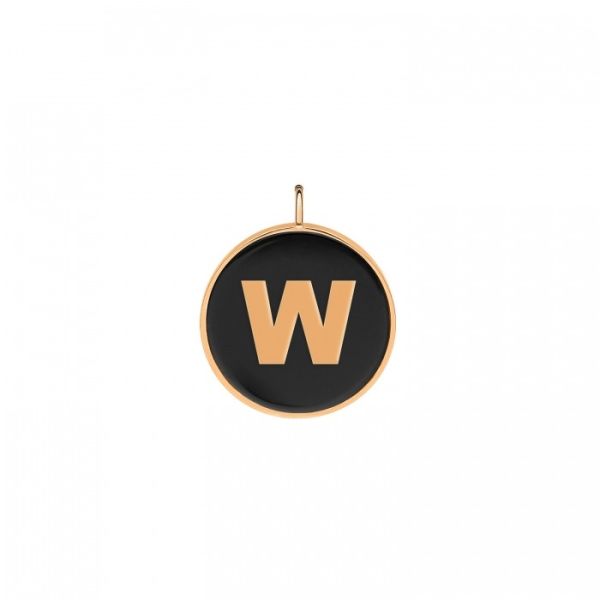 Pendentif Ginette NY Initiale "W" Ever Or Rose Onyx