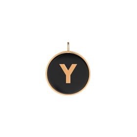 Pendentif Ginette NY Initiale "Y" Ever Or Rose Onyx