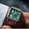 Montre Depancel Série-R01 Green Calendrier Automatique Bracelet Racing Marron