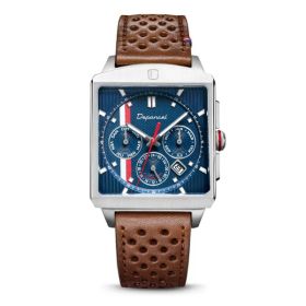 Montre Depancel Série-R01 Blue Automatique Bracelet Racing Marron