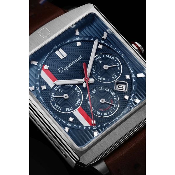 Montre Depancel Série R - F-BACK - DUSK BLUE Bracelet Cuir