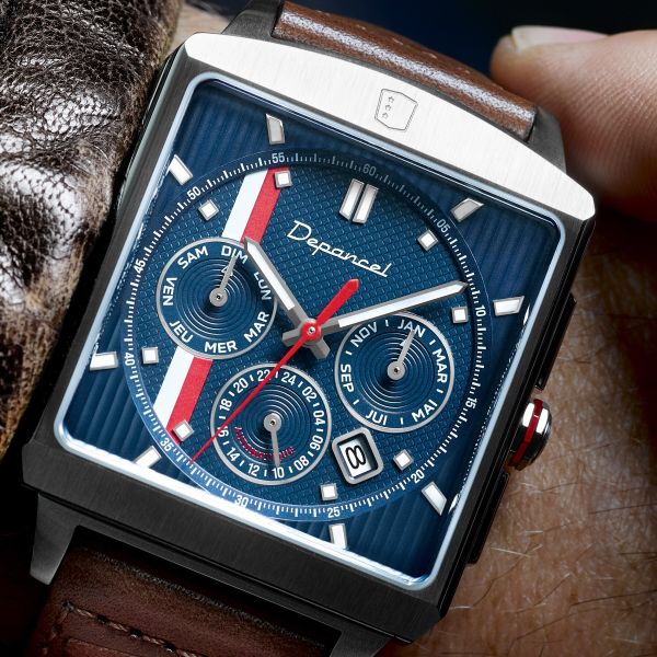 Montre Depancel Série R - F-BACK - DUSK BLUE Bracelet Cuir