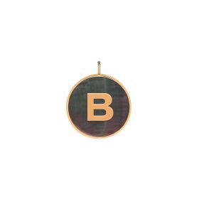 Pendentif Ginette NY Initiale "B" Ever Or Rose Nacre Noire