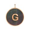 Pendentif Ginette NY Initiale "G" Ever Or Rose Nacre Noire