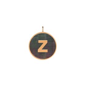 Pendentif Ginette NY Initiale "Z" Ever Or Rose Nacre Noire