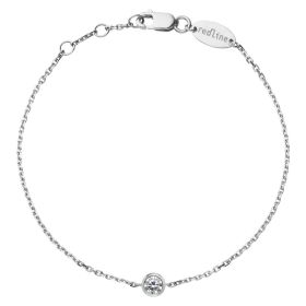 Bracelet Redline Chaîne Diamant Rond 0.10ct Or Blanc Serti Clos
