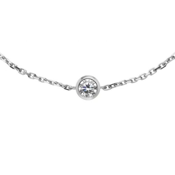 Bracelet Redline Chaîne Diamant Rond 0.10ct Or Blanc Serti Clos
