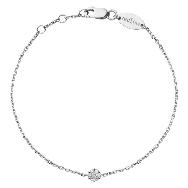 Bracelet Redline Illusion sur chaîne Or Blanc Diamant 0.05ct Serti Invisible