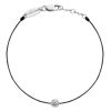 Bracelet Redline Pure 1 Diamant 0.10ct Or Blanc Fil Noir