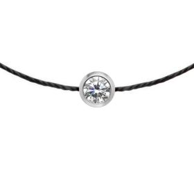 Bracelet Redline Pure 1 Diamant 0.10ct Or Blanc Fil Noir