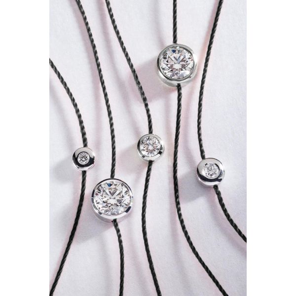 Bracelet Redline Pure 1 Diamant 0.10ct Or Blanc Fil Noir