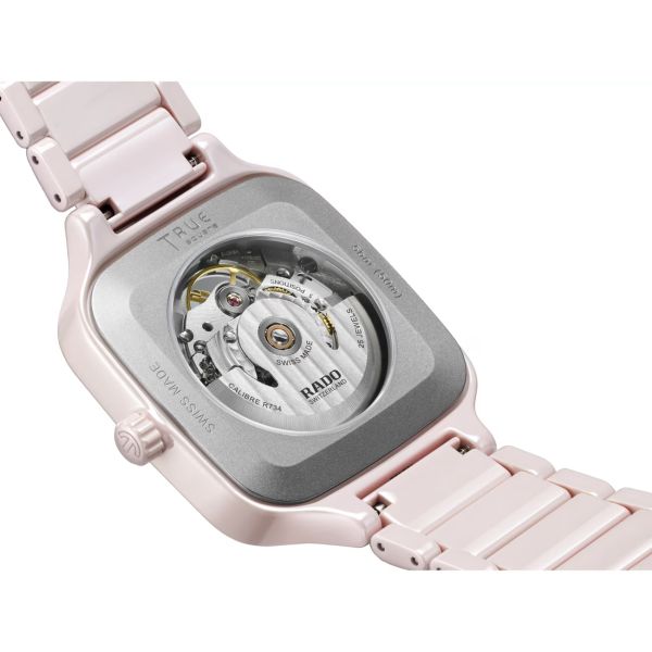 Montre Rado True Square Automatic Open Heart Céramique Rose 38 mm