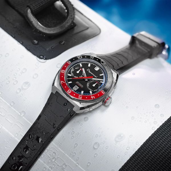 Montre Depancel Allure DRIVER Cadran Noir Bracelet Caoutchouc Noir